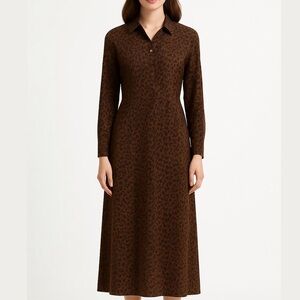 Lucky Brand Animal Print Long Sleeve Dress